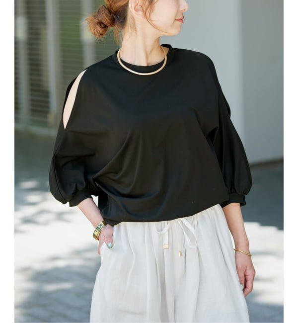 VERMEIL par iena「《追加予約》ショールスリットカットソー」|Tシャツ・カットソー|