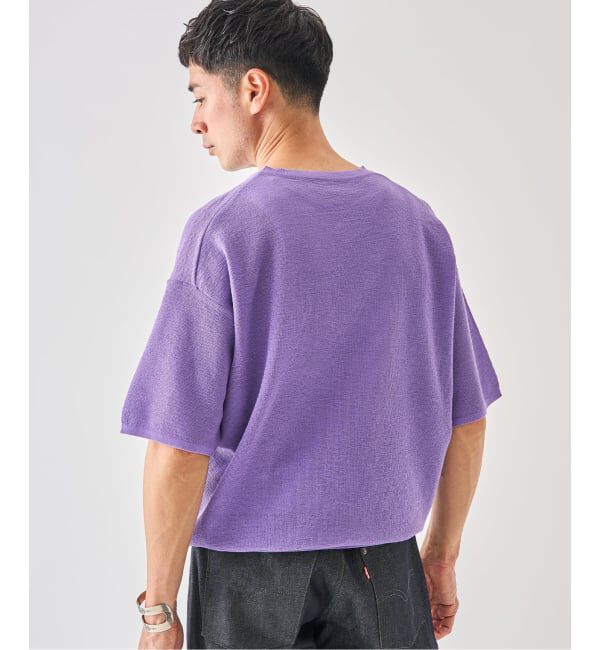 EDIFICE「LINEN LUXE V ネック ニット Tシャツ」|Tシャツ・カットソー|