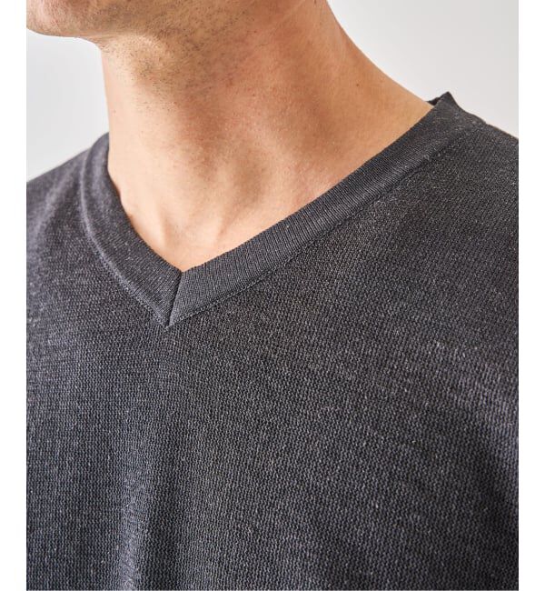 EDIFICE「LINEN LUXE V ネック ニット Tシャツ」|Tシャツ・カットソー|
