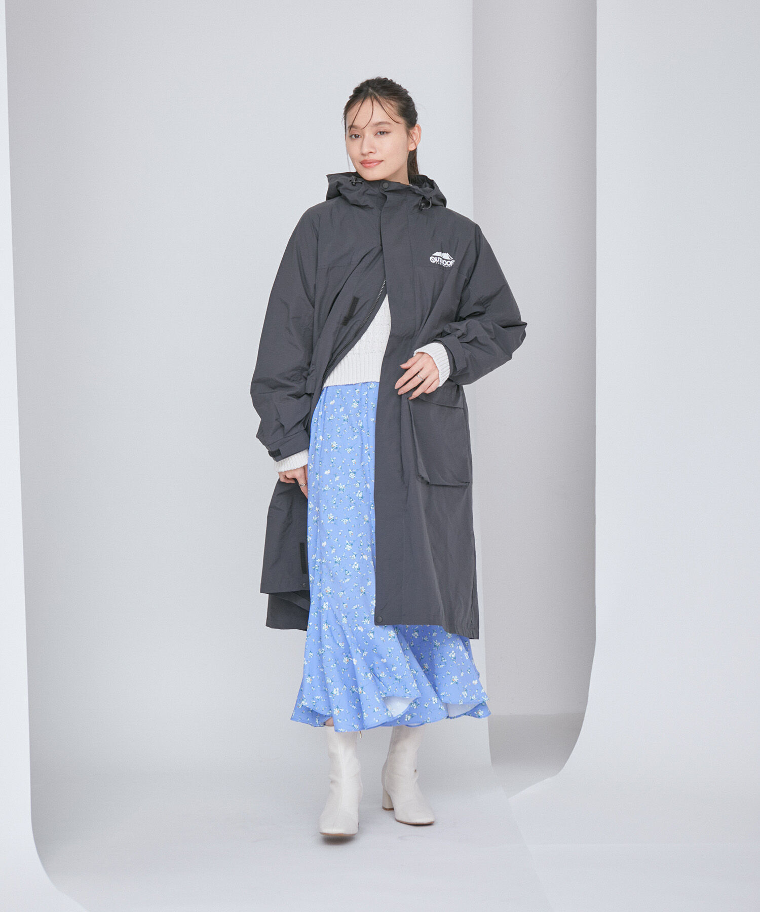 VIS「【OUTDOOR PRODUCTSコラボ】【洗濯可・撥水加工】オーバーサイズロングマウンテンパーカー」|アウトドア|