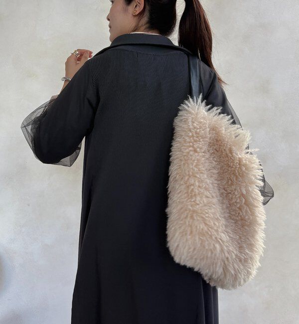  「【WEB限定】袖チュールハーフジップワンピース」|ワンピース|