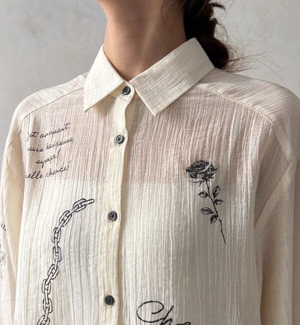 「【WEB限定】ロゴプリントシアーシャツ」|シャツ・ブラウス|