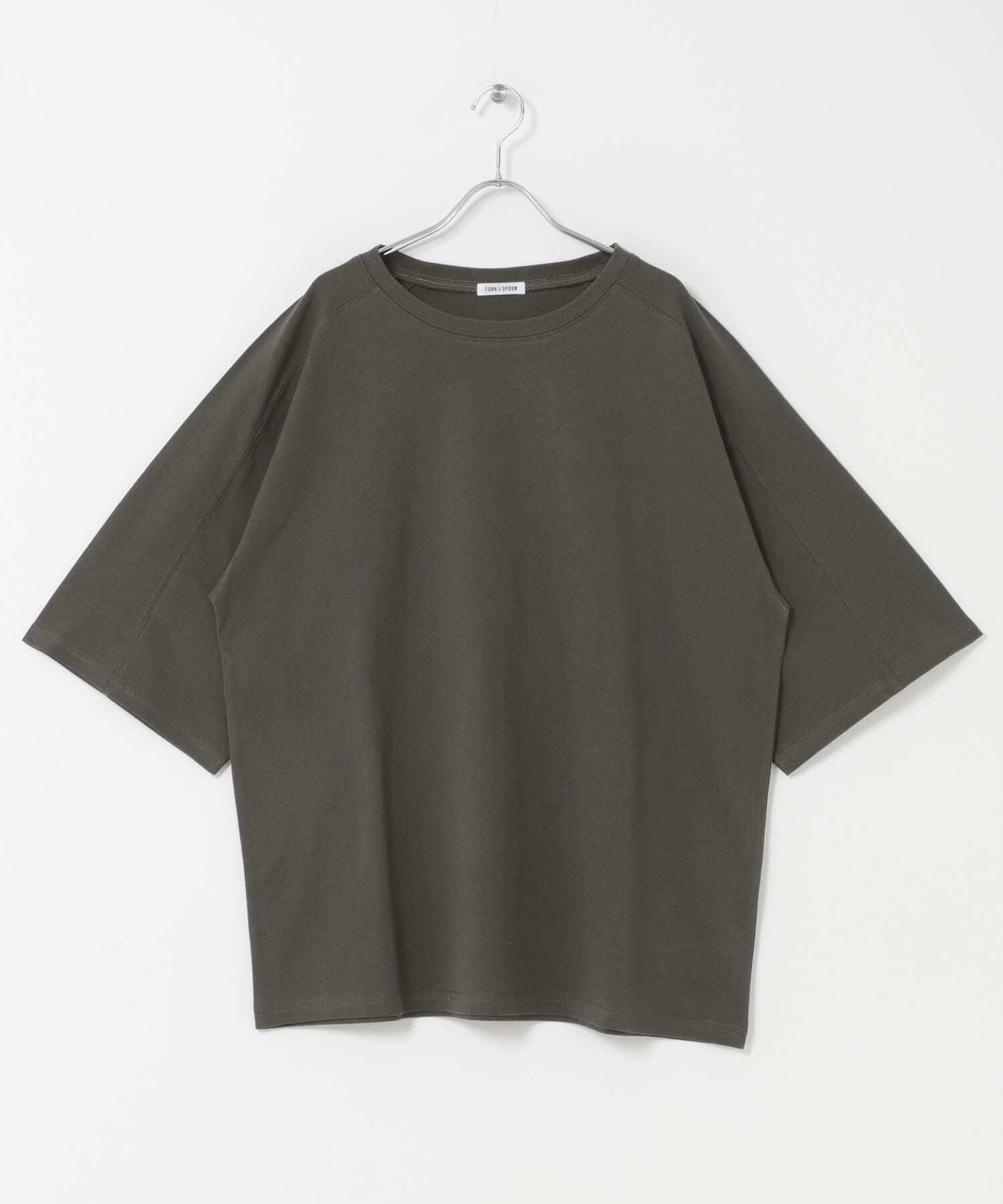 URBAN RESEARCH DOORS「FORK&SPOON　ラグランスリーブビッグTシャツ」|Tシャツ・カットソー|チャコールグレー