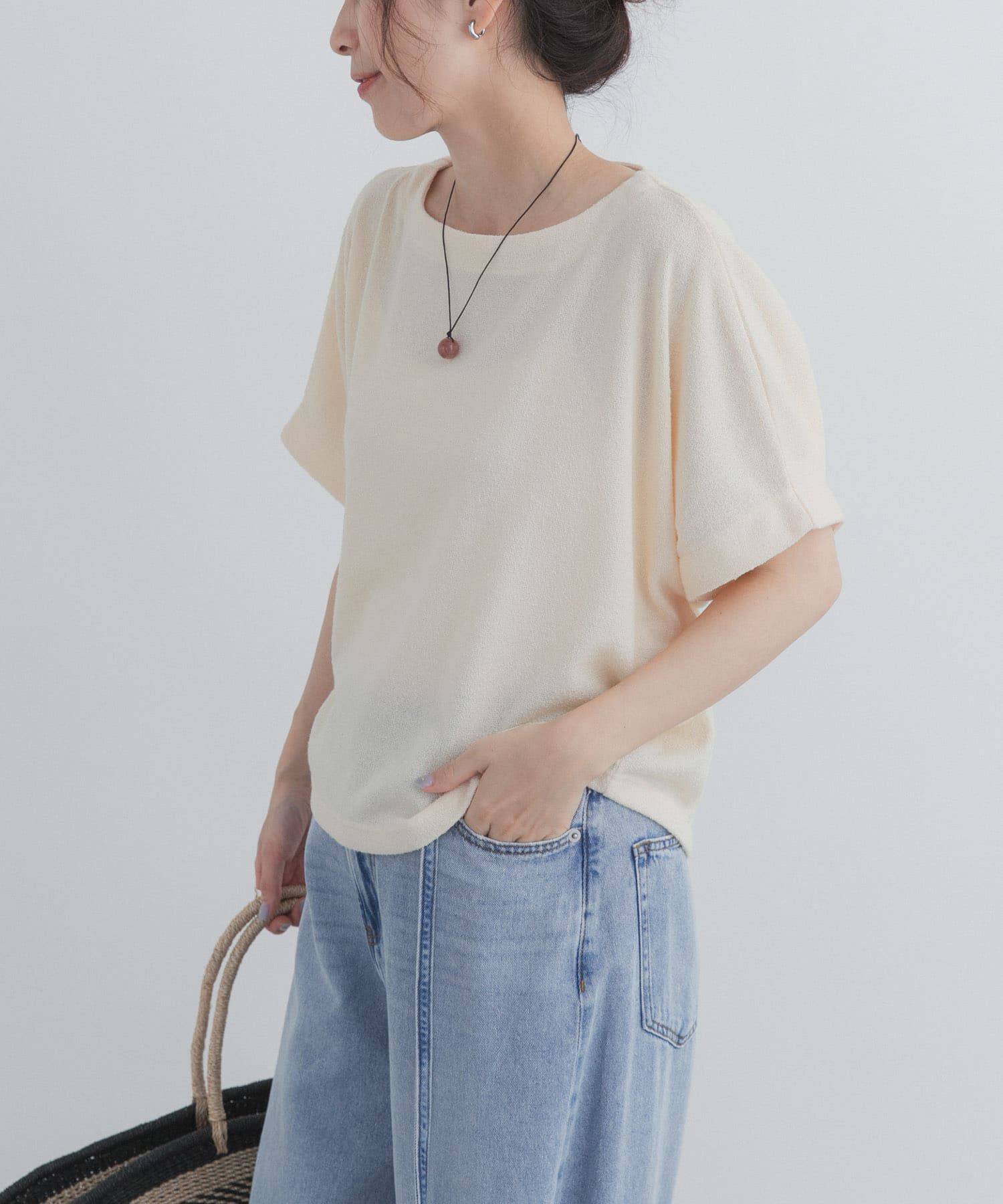 URBAN RESEARCH DOORS「ラフインレイ袖タックプルオーバー」|Tシャツ・カットソー|