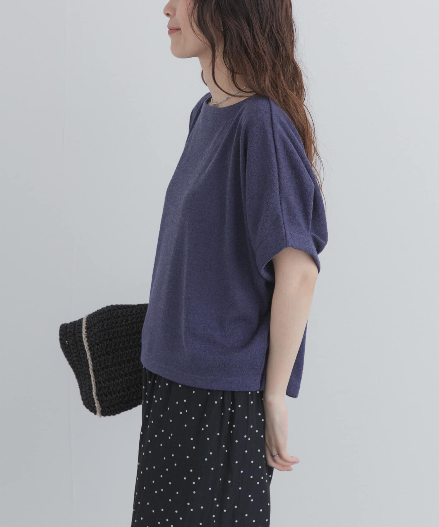 URBAN RESEARCH DOORS「ラフインレイ袖タックプルオーバー」|Tシャツ・カットソー|