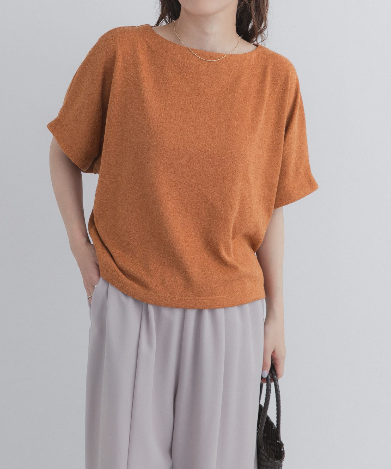 URBAN RESEARCH DOORS「ラフインレイ袖タックプルオーバー」|Tシャツ・カットソー|キャメル