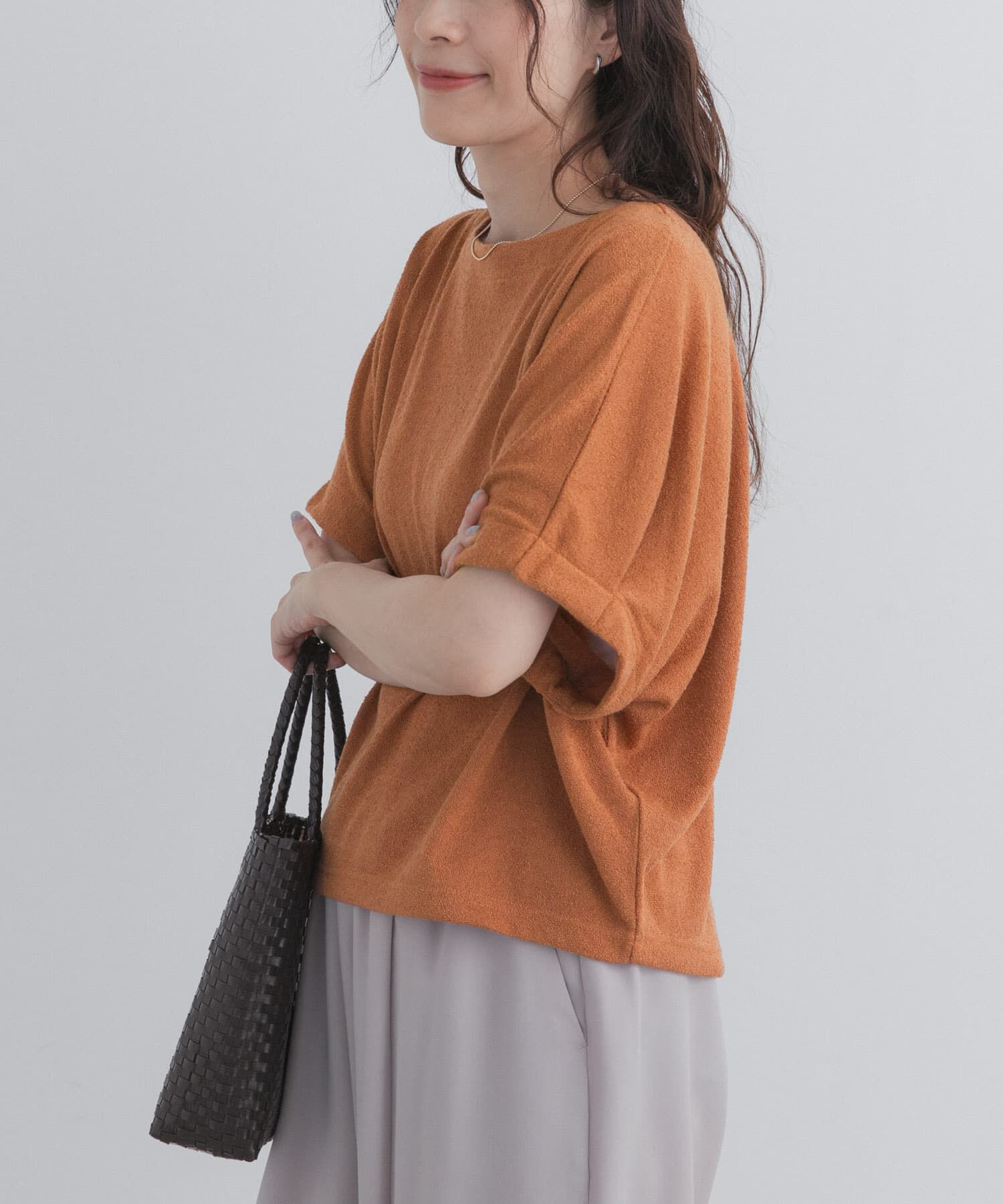 URBAN RESEARCH DOORS「ラフインレイ袖タックプルオーバー」|Tシャツ・カットソー|