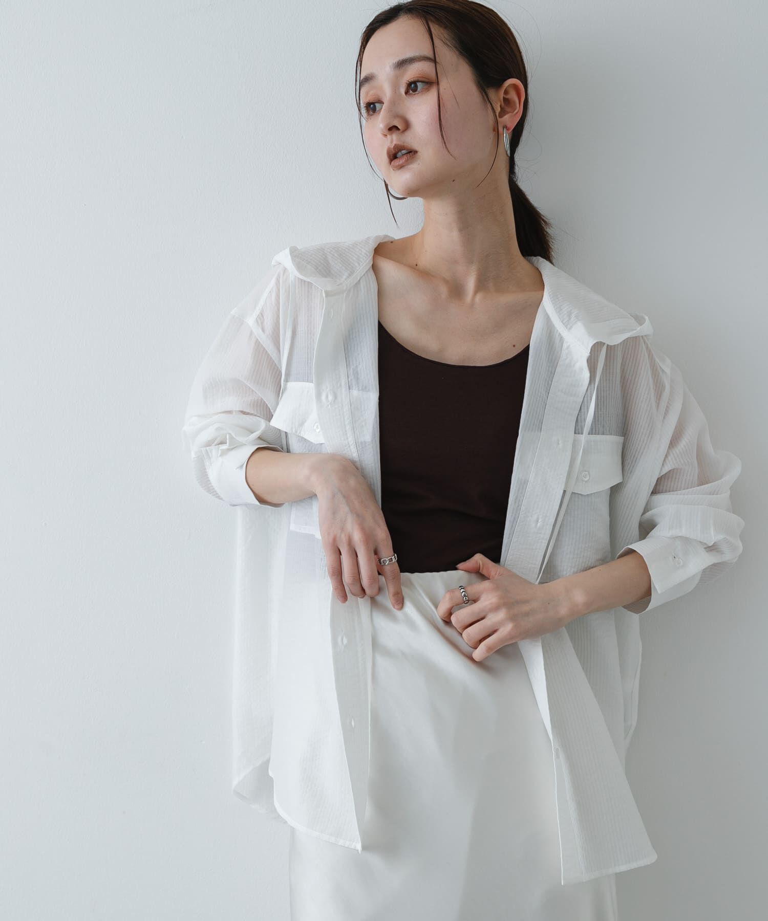 SENSE OF PLACE by URBAN RESEARCH「シアーフーディシャツ」|シャツ・ブラウス|