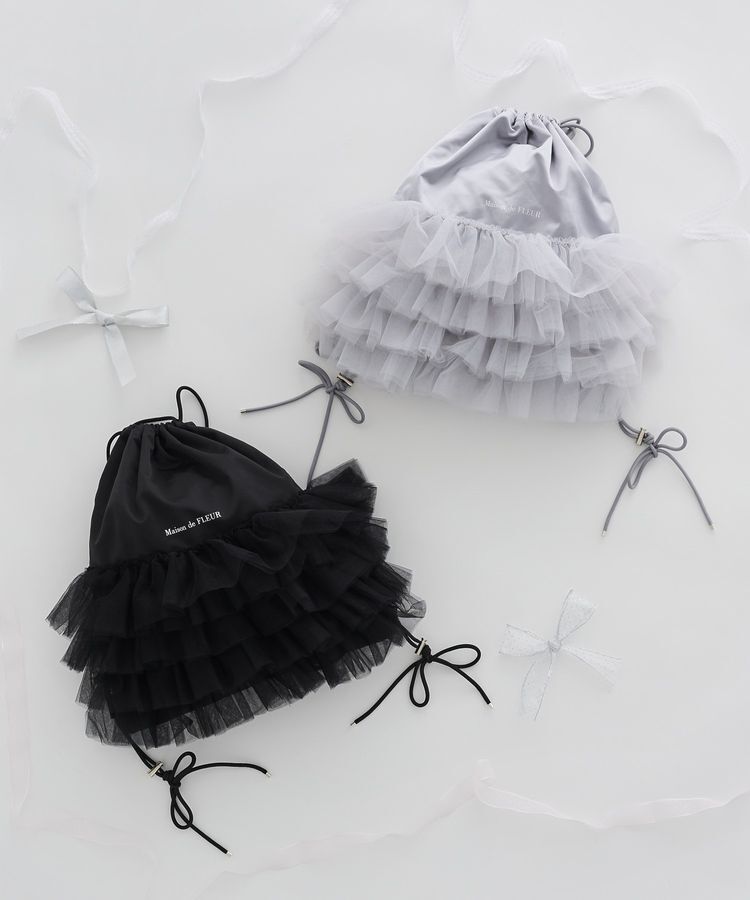 Maison de FLEUR「チュールフリルナップサック」|リュック|