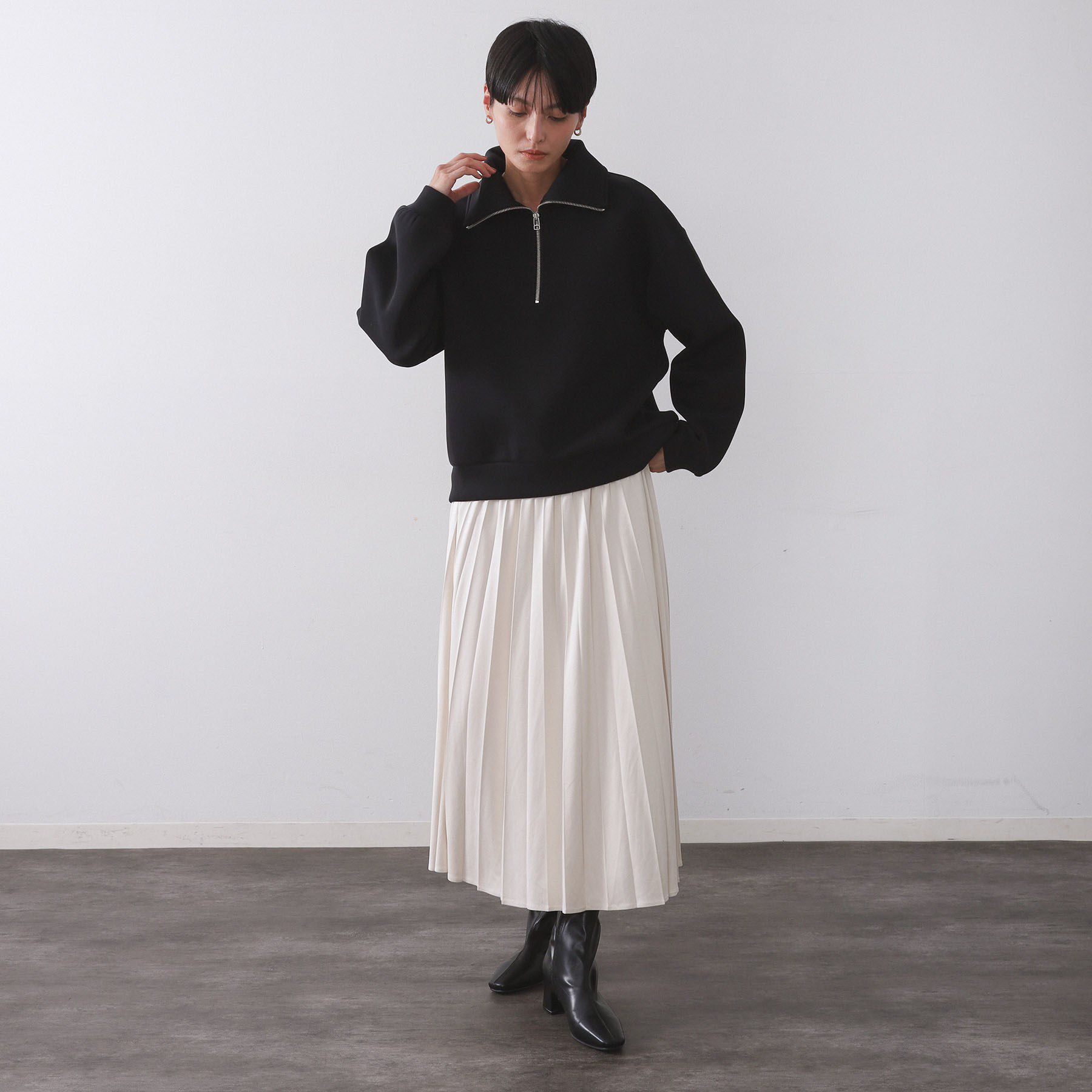 OPAQUE.CLIP「ハーフジップトップス／セットアップ対応可【洗濯機OK】」|Tシャツ・カットソー|
