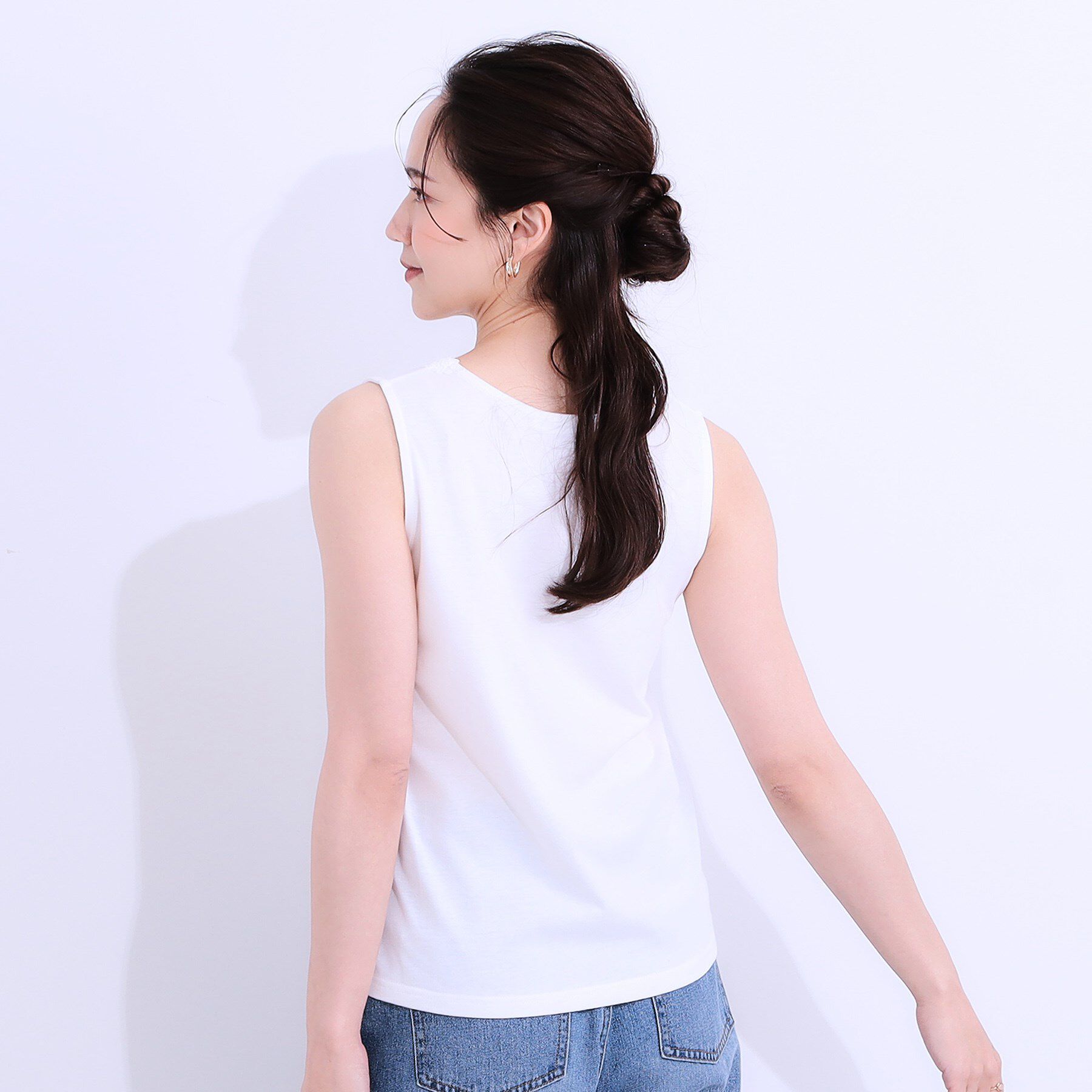 SHOO･LA･RUE「【S-LL】レースで魅せる 綿混タンクトップ」|キャミソール|