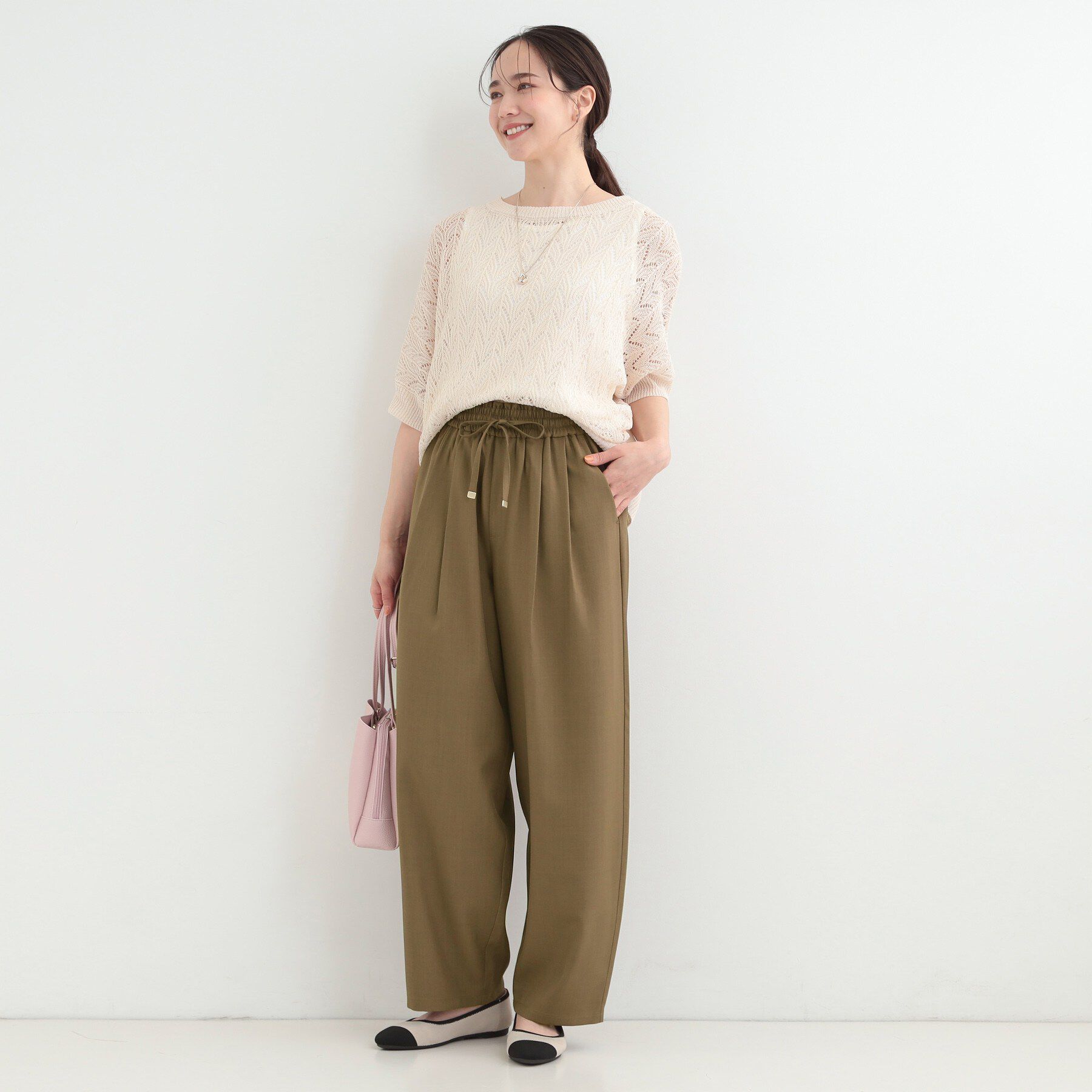 SHOO･LA･RUE「【S-LL】タック入り バギーカーブパンツ」|その他|