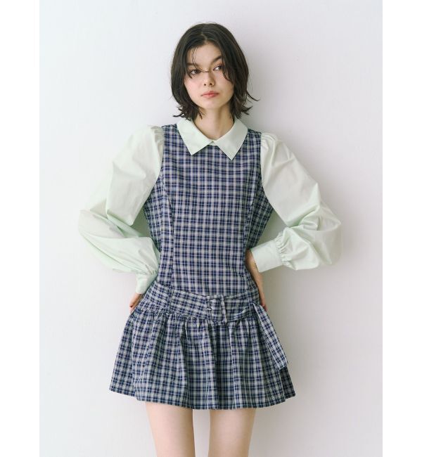 jouetie「シャツドッキングミニワンピース」|ワンピース|ネイビー