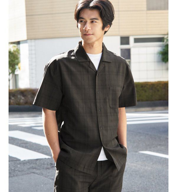ikka「【MonoMax &times; 小泉孝太郎】Reflax(R)冷感UVオープンカラーシャツ「小泉孝太郎さん着用モデル」」|シャツ・ブラウス|