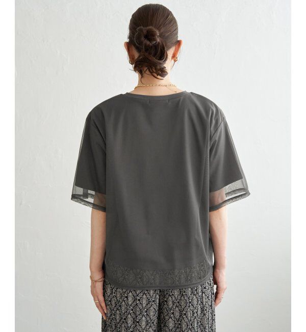 ikka「チュールレイヤードプルオーバー」|Tシャツ・カットソー|