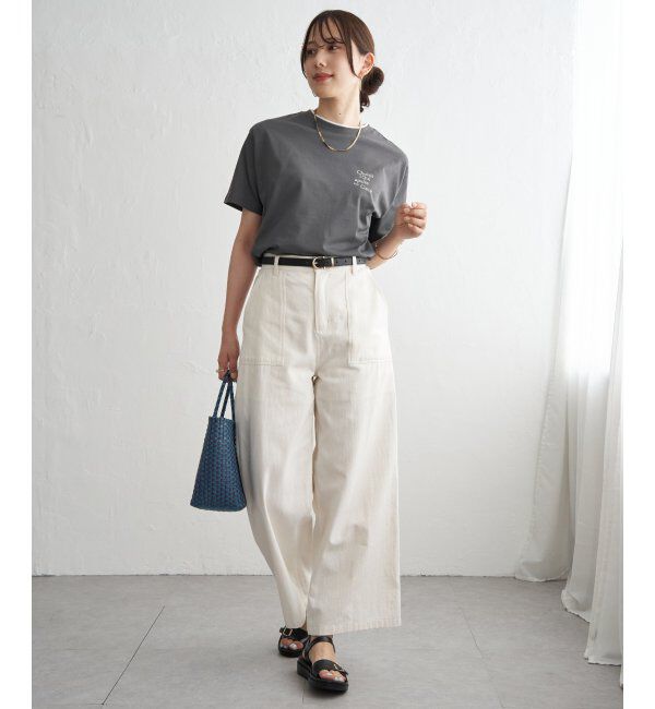 ikka「【接触冷感】裾レイヤードプリントTシャツ」|その他|