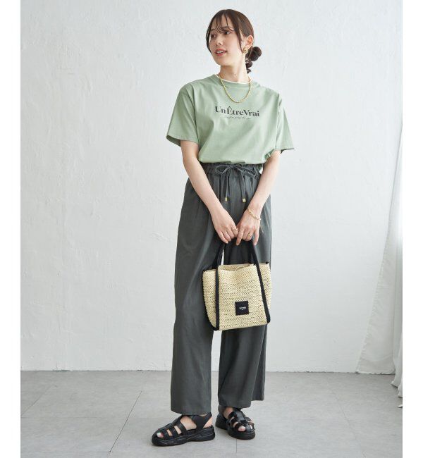 ikka「【接触冷感】裾レイヤードプリントTシャツ」|その他|