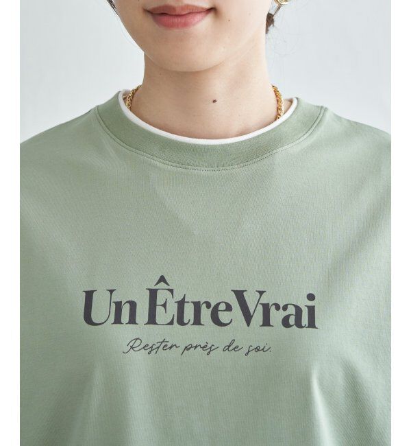 ikka「【接触冷感】裾レイヤードプリントTシャツ」|その他|