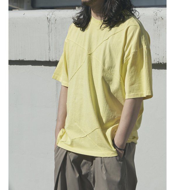 VENCE share style「ピグメントピンタックビックT」|Tシャツ・カットソー|イエロー