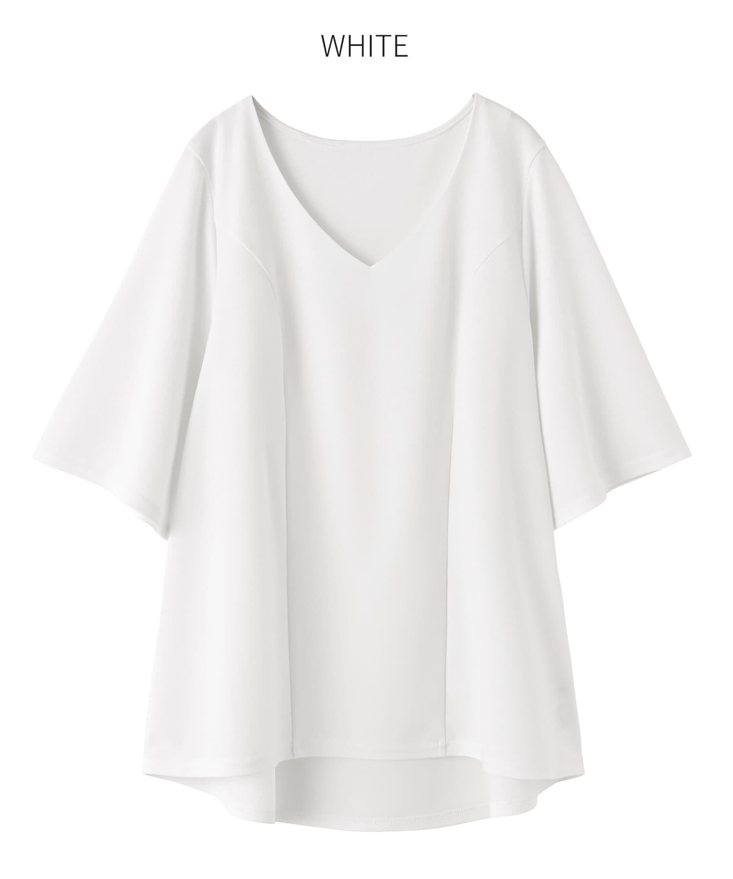 STYLE DELI「【Made in JAPAN】カットジョーゼット５分袖フレアブラウス」|シャツ・ブラウス|