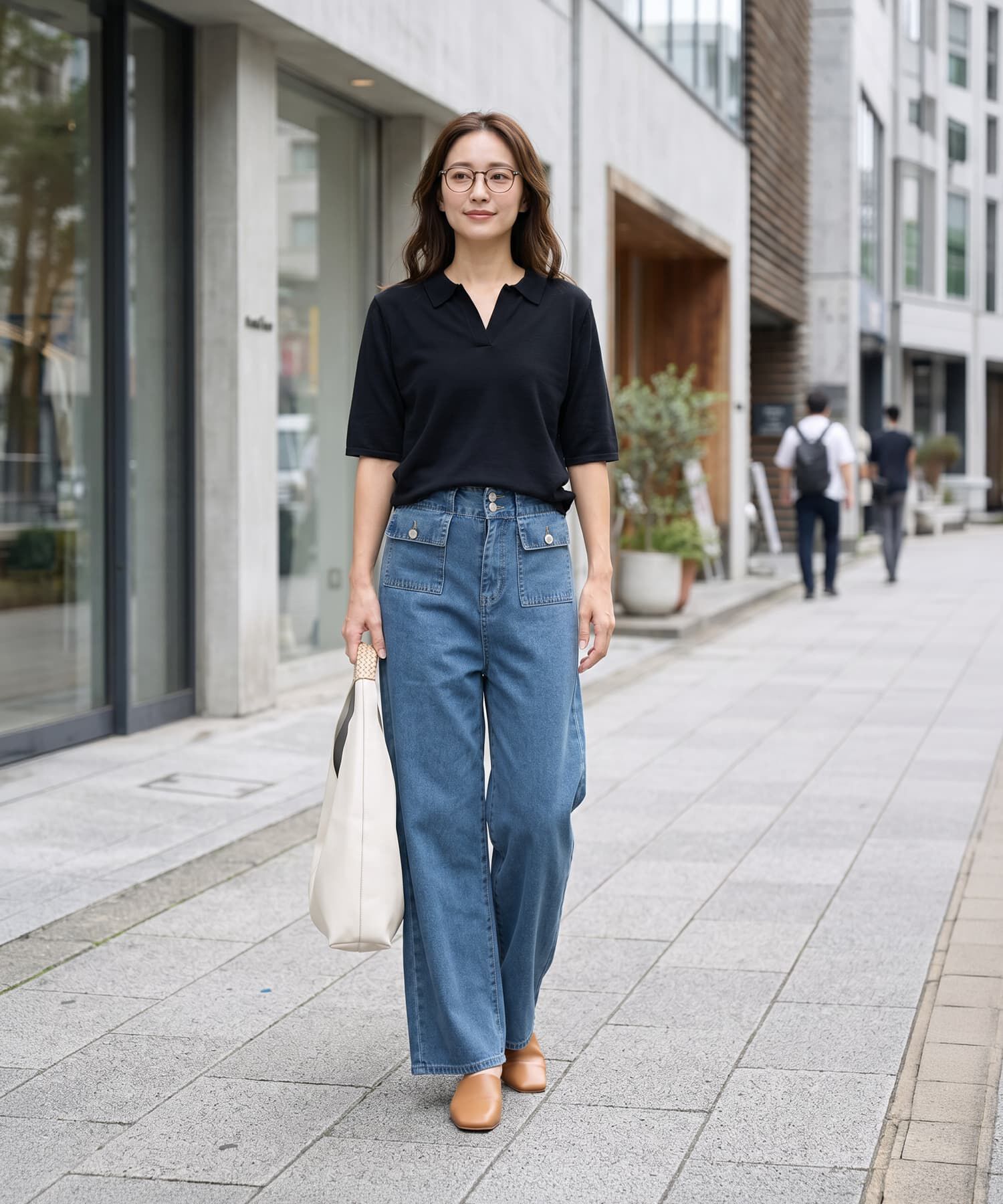 STYLE DELI「薄手シャリ感スキッパーニットトップス」|Tシャツ・カットソー|