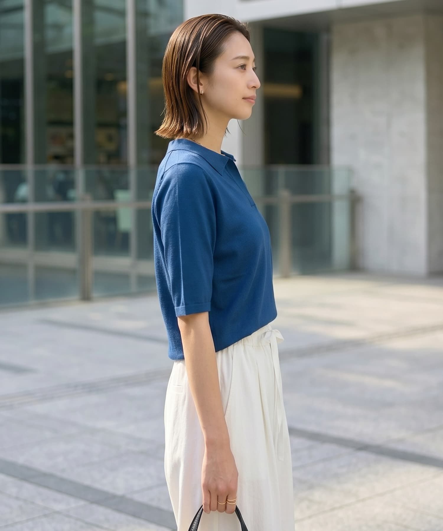 STYLE DELI「薄手シャリ感スキッパーニットトップス」|Tシャツ・カットソー|