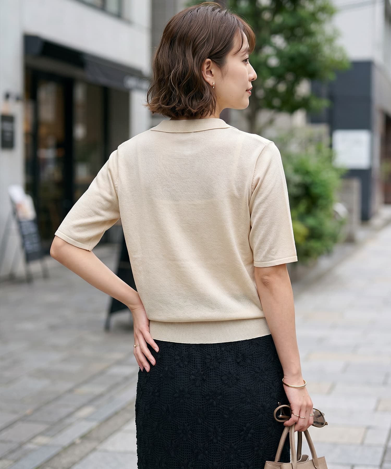 STYLE DELI「薄手シャリ感スキッパーニットトップス」|Tシャツ・カットソー|