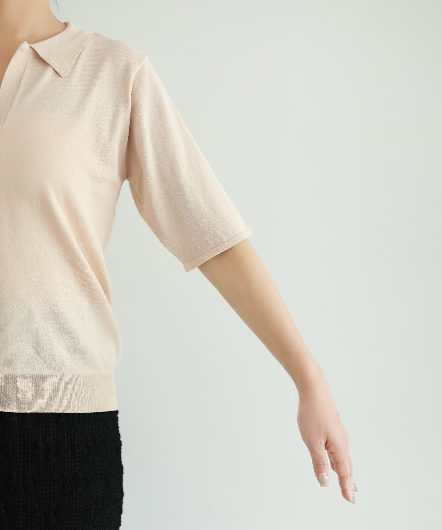 STYLE DELI「薄手シャリ感スキッパーニットトップス」|Tシャツ・カットソー|