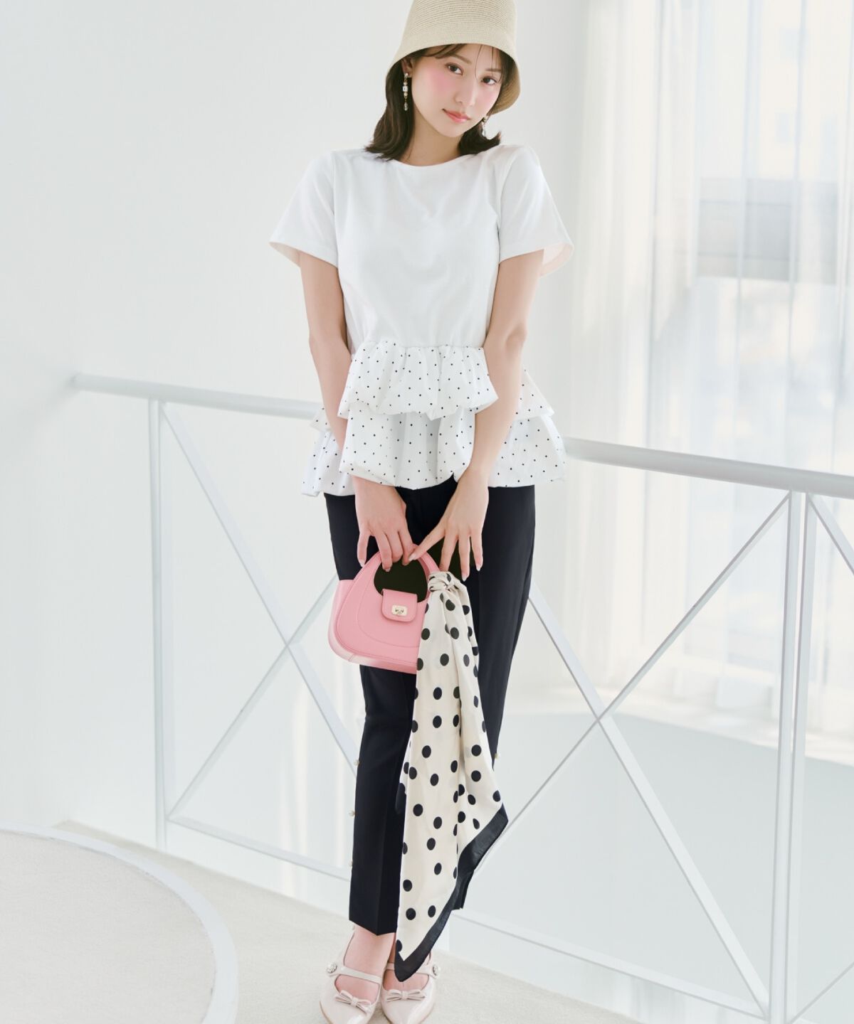 WILLSELECTION「ドットバルーンヘムペプラムトップス」|Tシャツ・カットソー|
