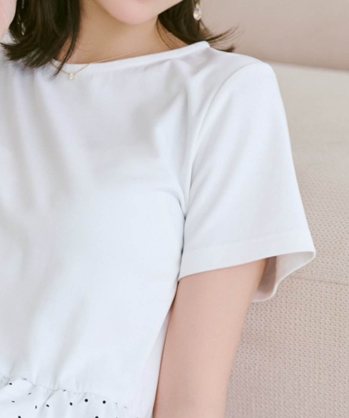 WILLSELECTION「ドットバルーンヘムペプラムトップス」|Tシャツ・カットソー|