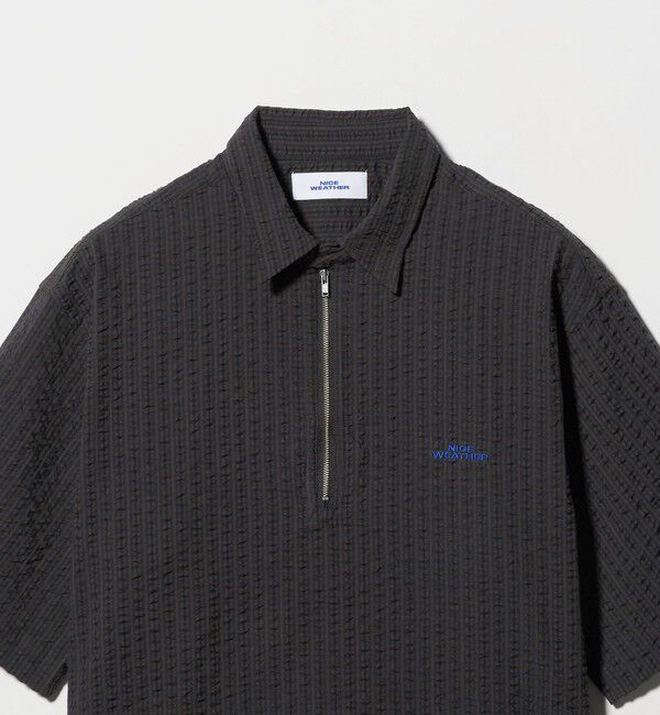 NICE WEATHER「＜NICE WEATHER＞ハーフジップ ショートスリーブ シャツ」|シャツ・ブラウス|