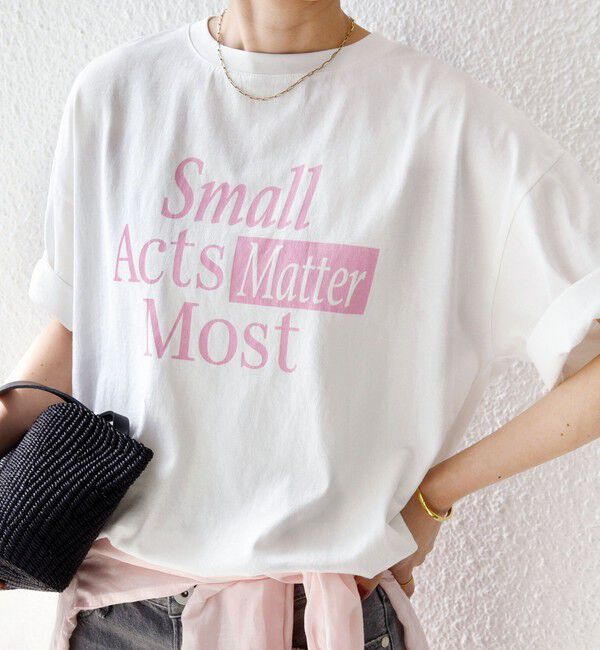 SHIPS for women「《一部追加予約》【SHIPS別注】81BRANCA:ロゴ 5分袖 TEE」|Tシャツ・カットソー|