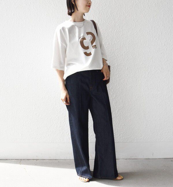 SHIPS for women「《一部追加予約》【SHIPS別注】81BRANCA:ロゴ 5分袖 TEE」|Tシャツ・カットソー|