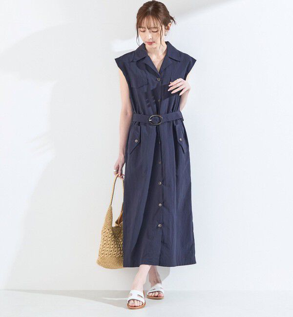 SHIPS Colors 「《予約》SHIPS Colors:〈接触冷感・UVカット・透湿〉ファンクション シャツ ワンピース◆」|ワンピース|