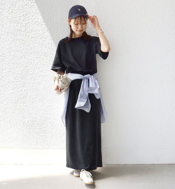 SHIPS for women「《予約》〈接触冷感/UVカット〉ガゼット デザイン ワイド スリーブ TEE」|Tシャツ・カットソー|