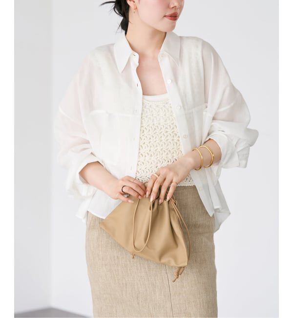 Plage「《追加予約》RAMIE LYOCELL CROPPED シャツ 3」|シャツ・ブラウス|