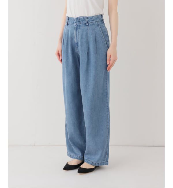 SLOBE IENA「《4サイズ展開/追加2》LEDENIM TUCK TROUSERデニム」|デニム|