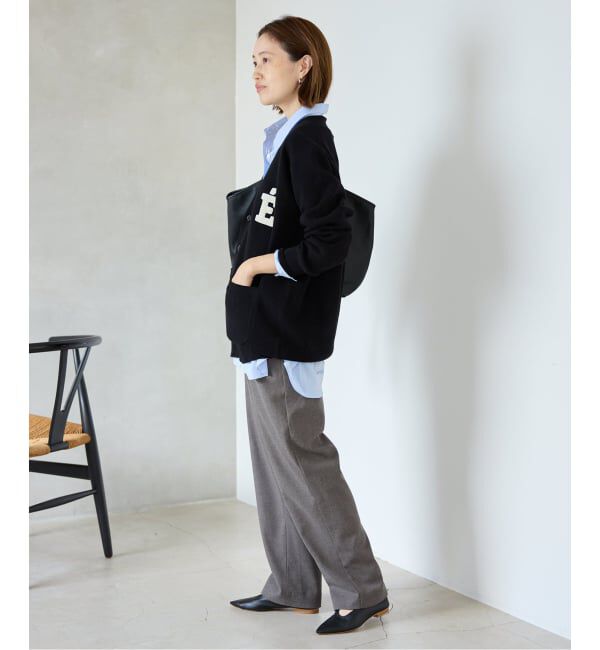 SLOBE IENA「《WEB限定/追加2》サガラ刺繍スウェットライクニットカーディガン」|カーディガン|