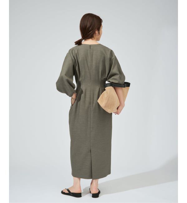 VERMEIL par iena「《一部WEB限定予約》FLAXASA jewel ox ウエストシェイプワンピース」|ワンピース|