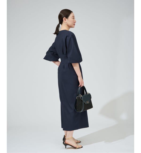 VERMEIL par iena「《一部WEB限定予約》FLAXASA jewel ox ウエストシェイプワンピース」|ワンピース|