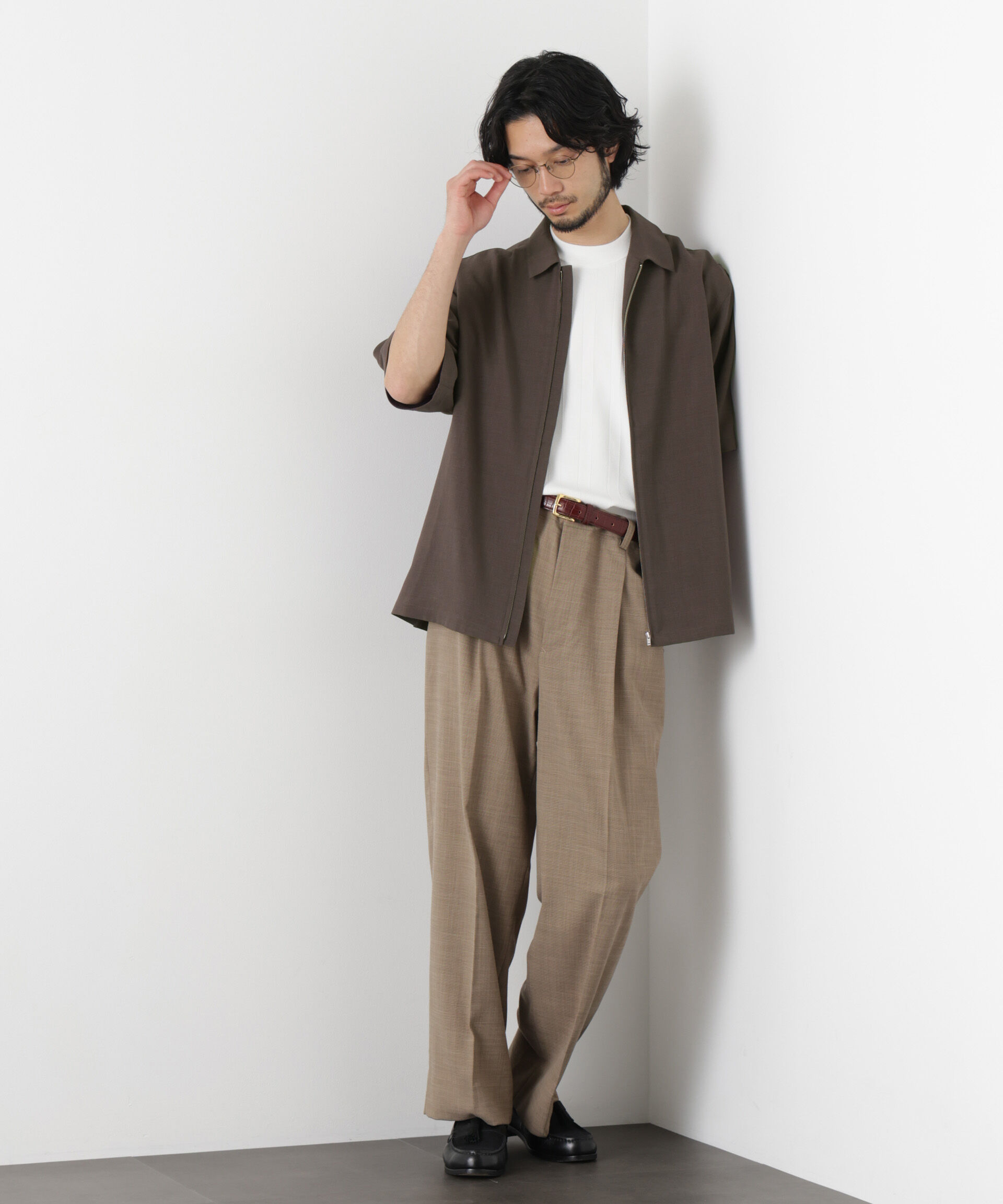 nano･universe「「メランジドライ」ZIPシャツブルゾン(セットアップ可)」|シャツ・ブラウス|