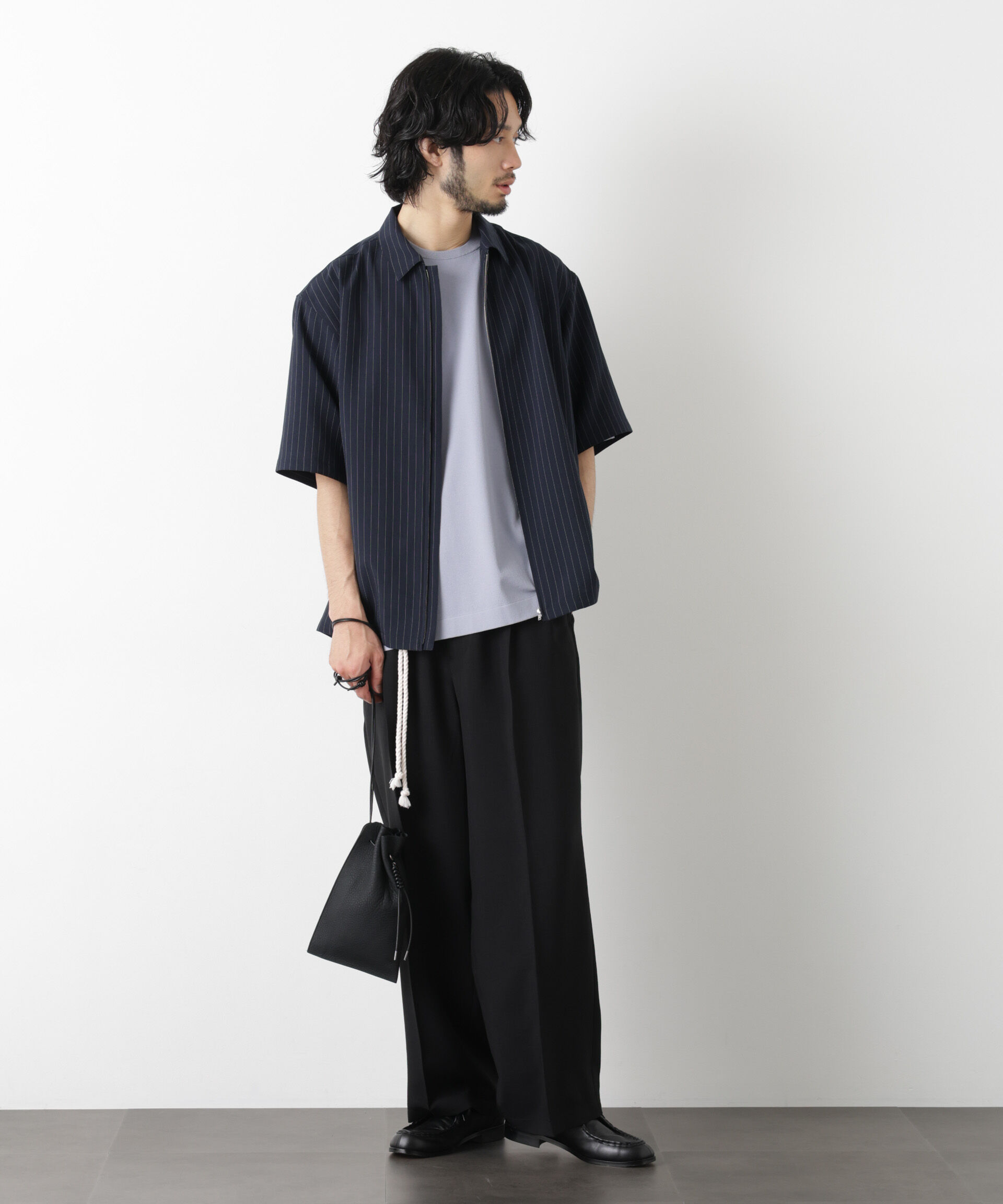 nano･universe「「メランジドライ」ZIPシャツブルゾン(セットアップ可)」|シャツ・ブラウス|