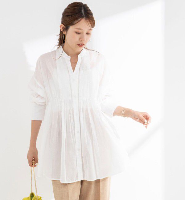 NOLLEY'S「【WEB＆一部店舗限定】綿ボイルピンタックオーバーシャツ」|シャツ・ブラウス|