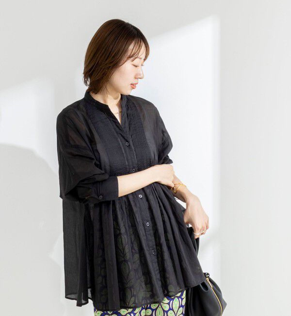 NOLLEY'S「【WEB＆一部店舗限定】綿ボイルピンタックオーバーシャツ」|シャツ・ブラウス|