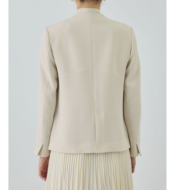 ROPE「トリアセダブルクロス Ｖネックジャケット/セットアップ対応・イージーケア・26SS」|ノーカラージャケット|