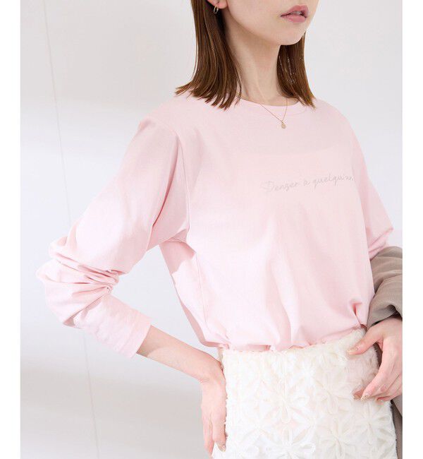 Rope&rsquo;Picnic「RENU/アソートロゴロングTシャツ」|Tシャツ・カットソー|ピンク(63)