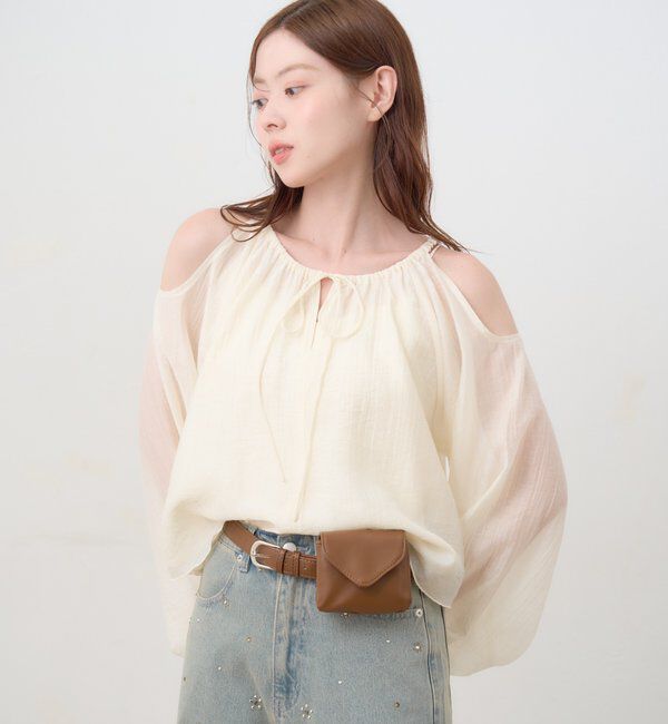  「【WEB先行/S.Lサイズ展開】カットアウトブラウス」|シャツ・ブラウス|
