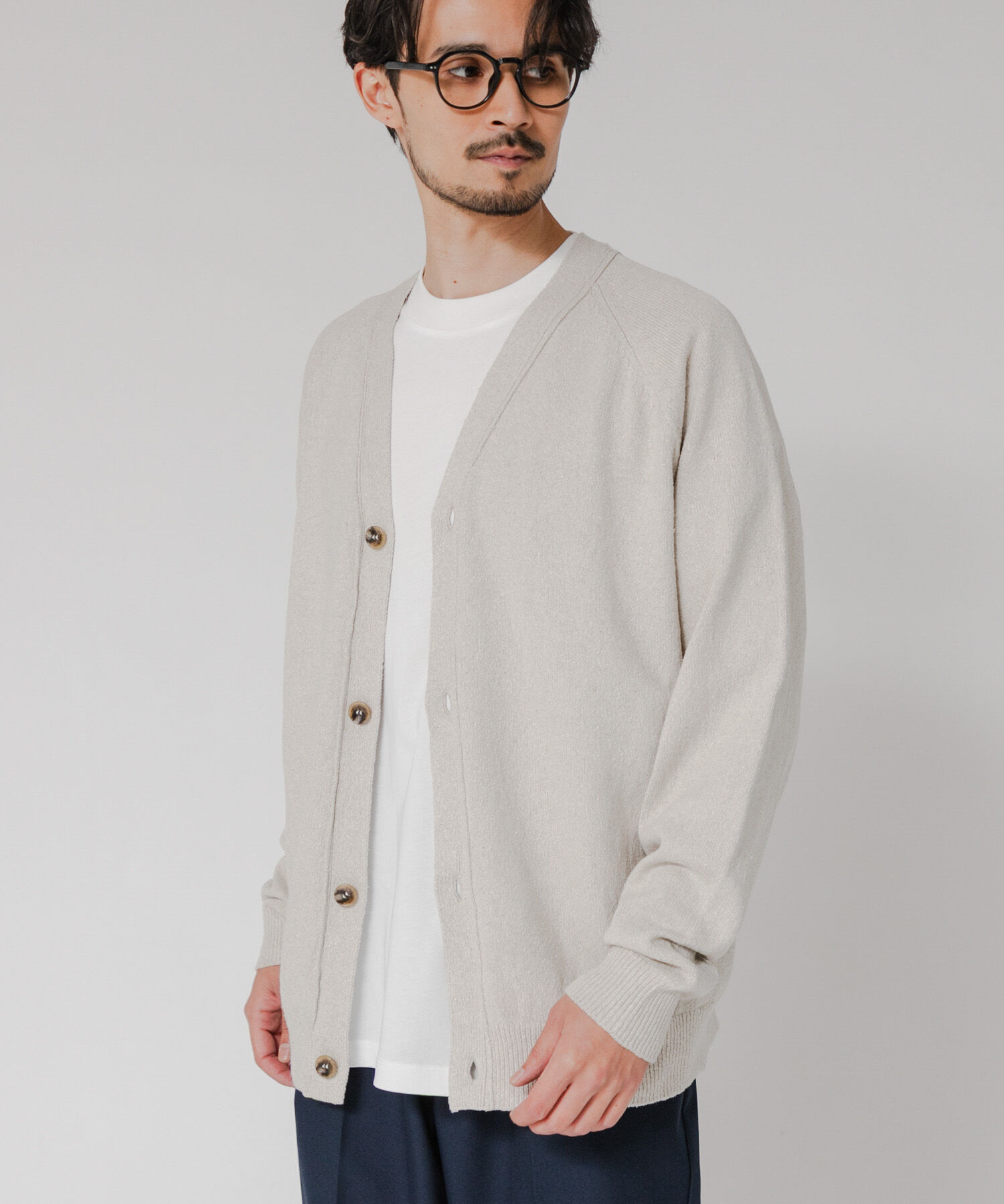 URBAN RESEARCH「SILK NOIL CARDIGAN」|カーディガン|ホワイト系その他