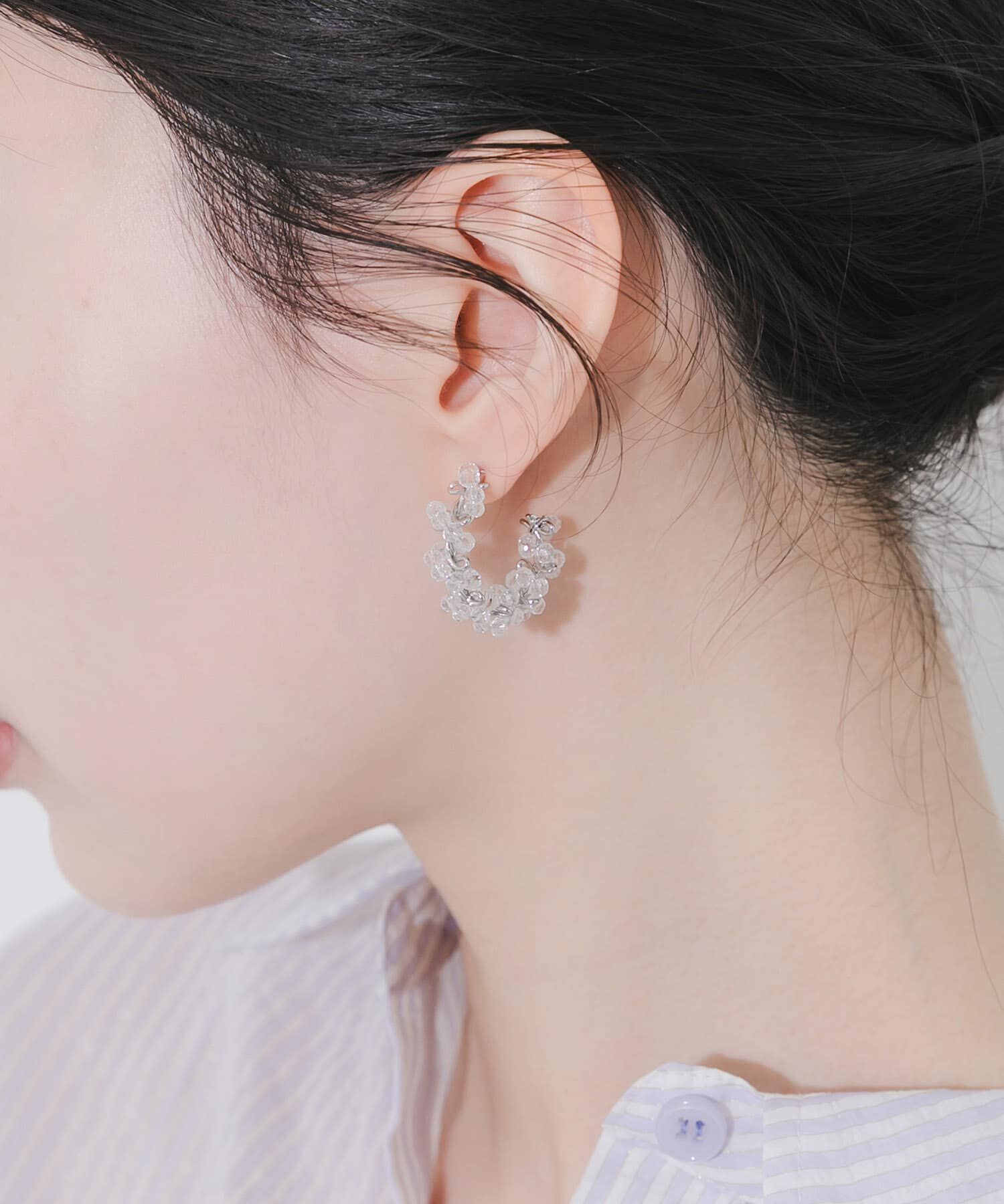 SMELLY「ツイストビーズフープピアス」|ピアス|
