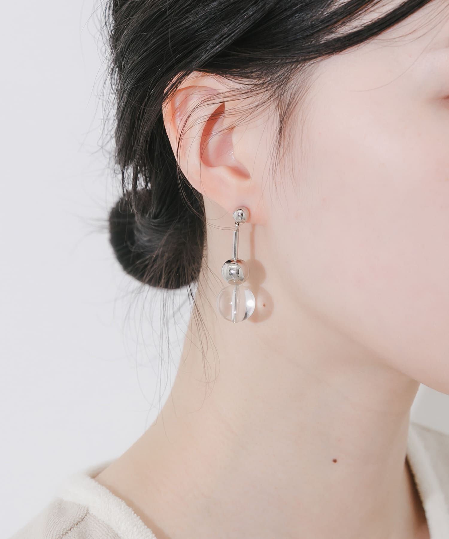 SMELLY「クリアメタルアシンメトリーピアス」|ピアス|